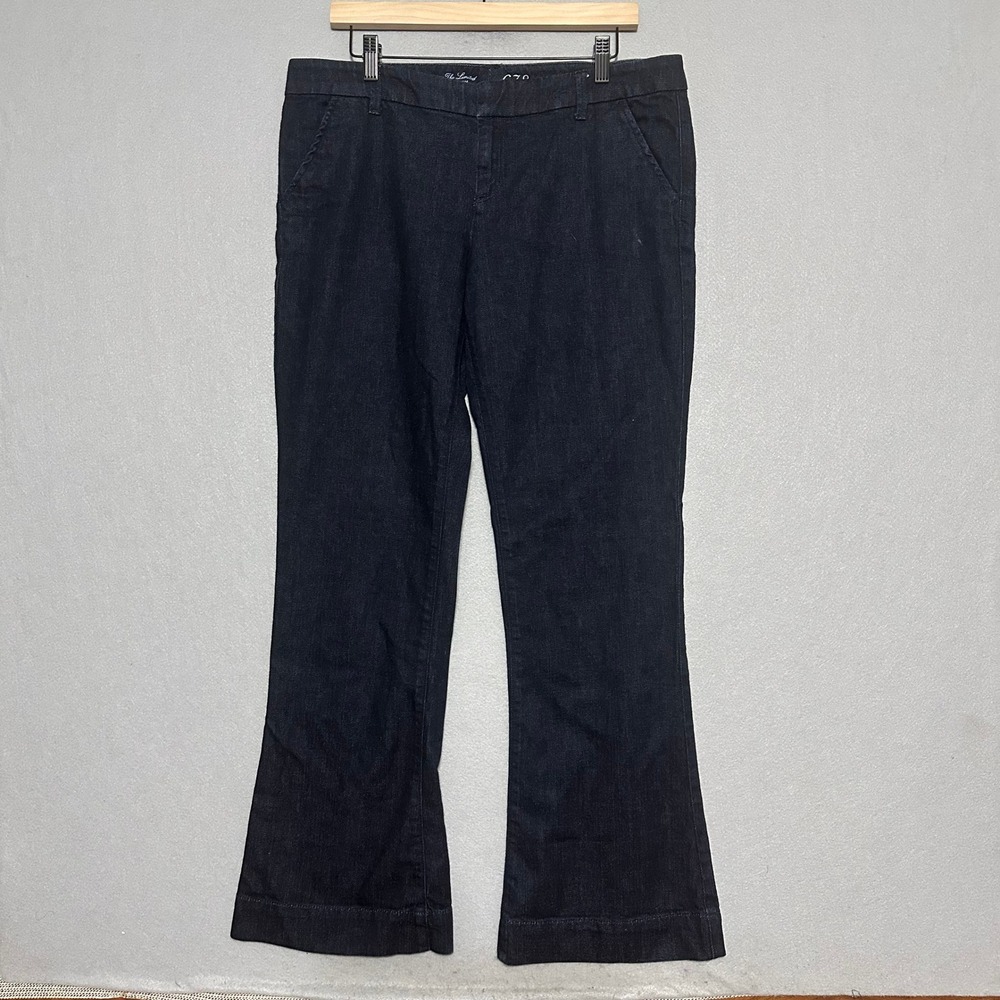 The Limited 678 Denim Trousers Dark Wash Flare Leg Jeans Blue Womens 14